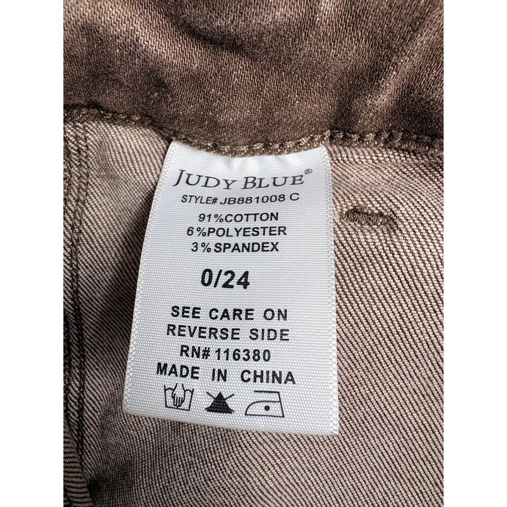 Judy Blue Box of Chocolates Retro Wide Jeans High Rise Brown Size 0/24 Stretch - Picture 9 of 16